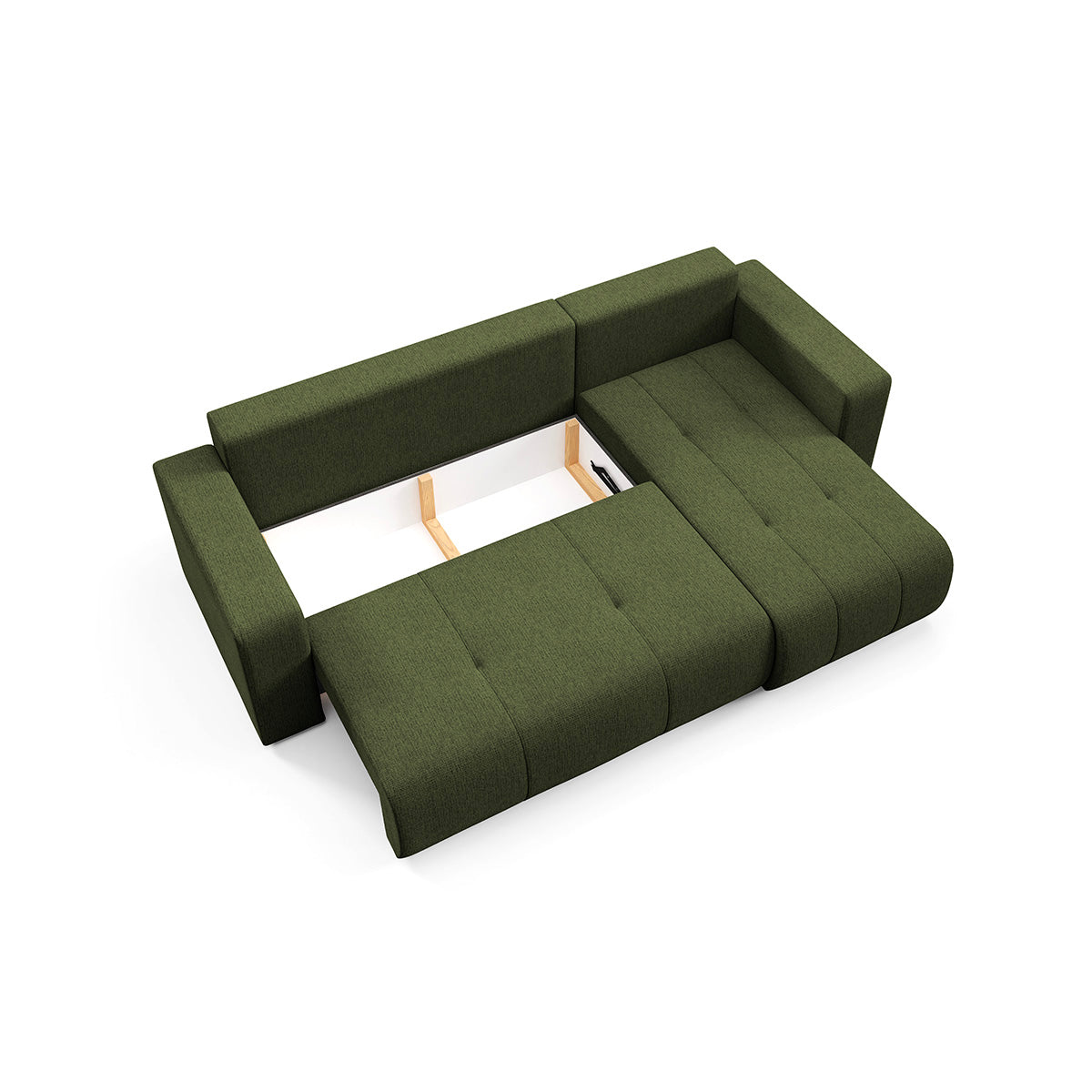 Canapé d'angle réversible convertible 3 places avec coffre Vasco Vert - vue 6