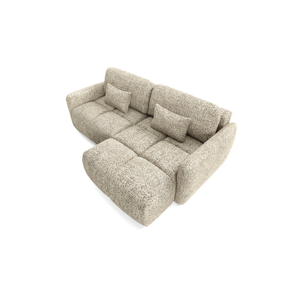 Canapé d'angle réversible convertible Vittoria Beige chiné - vue 4