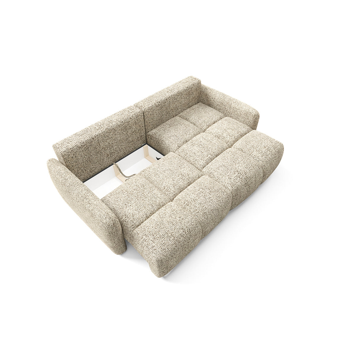 Canapé d'angle réversible convertible Vittoria Beige chiné - vue 6