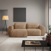 Canapé d'angle réversible et convertible 3 places avec coffre Camilla Beige