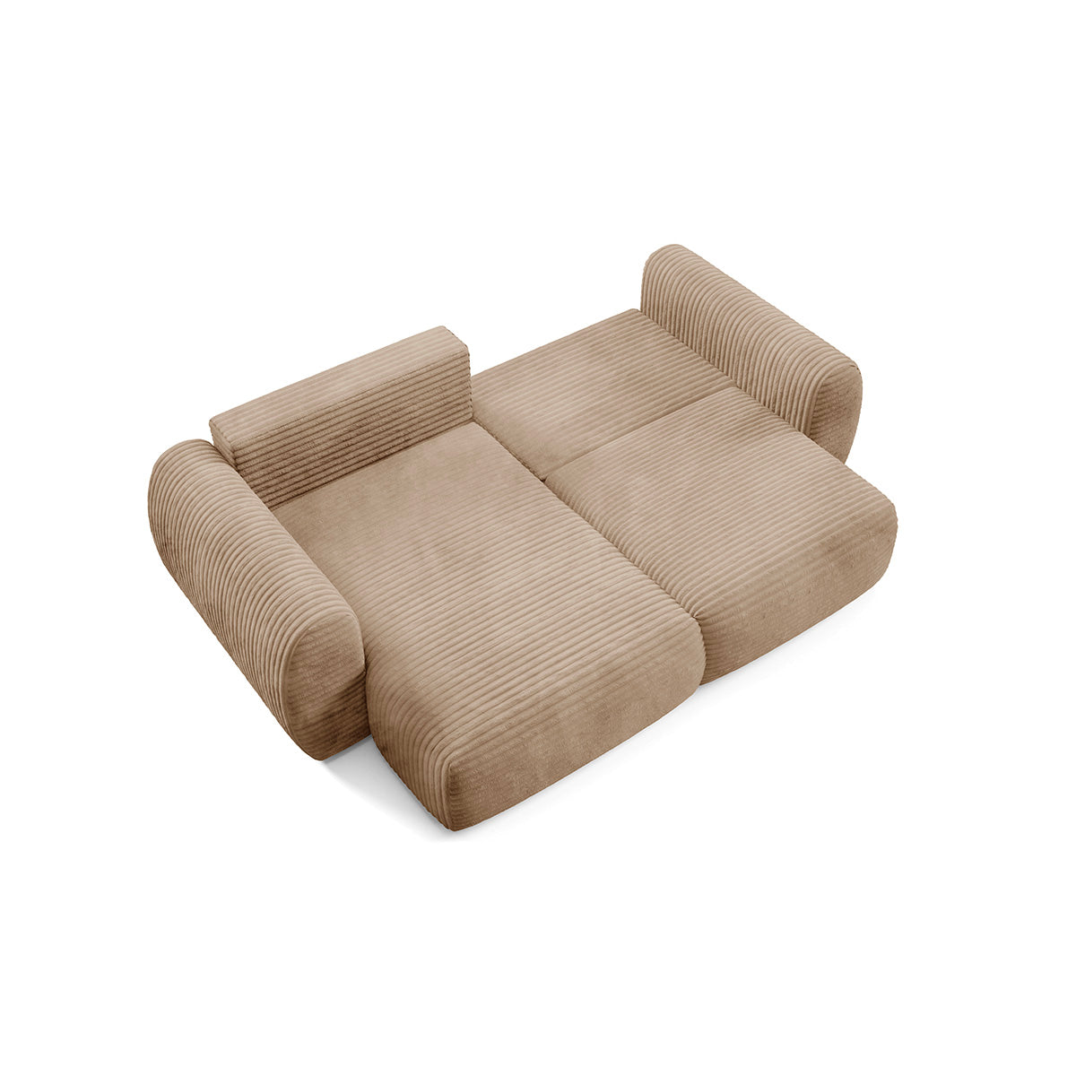Canapé d'angle réversible et convertible 3 places avec coffre Camilla Beige - vue 5