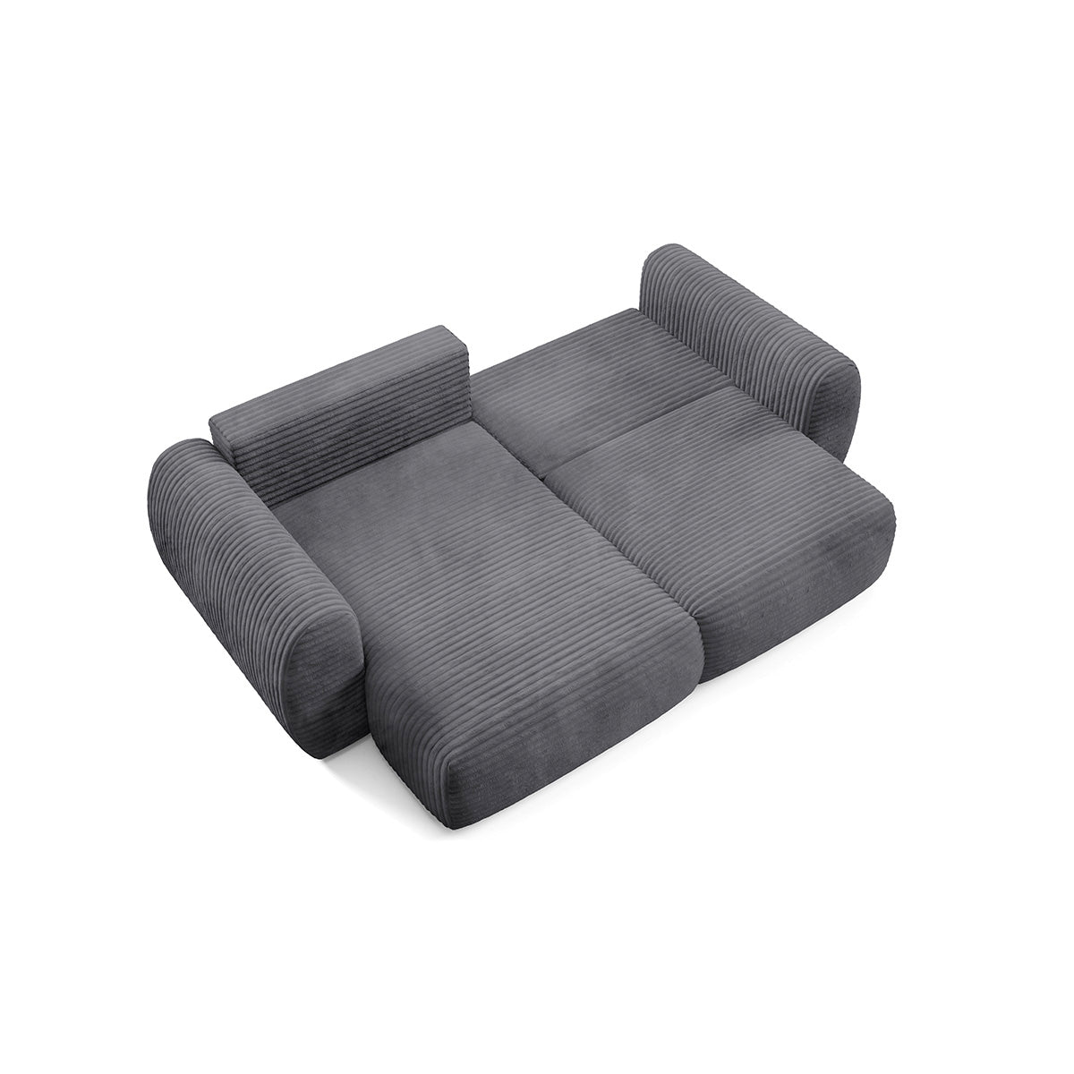 Canapé d'angle réversible et convertible 3 places avec coffre Camilla Gris foncé - vue 5