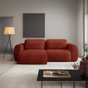 Canapé d'angle réversible et convertible 3 places avec coffre Camilla Terracotta