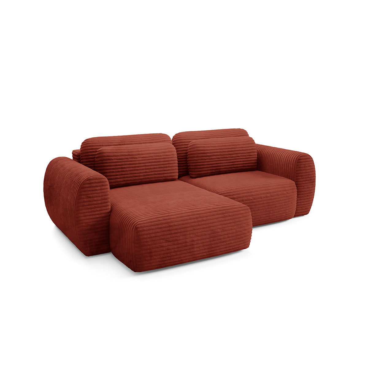 Canapé d'angle réversible et convertible 3 places avec coffre Camilla Terracotta - vue 3