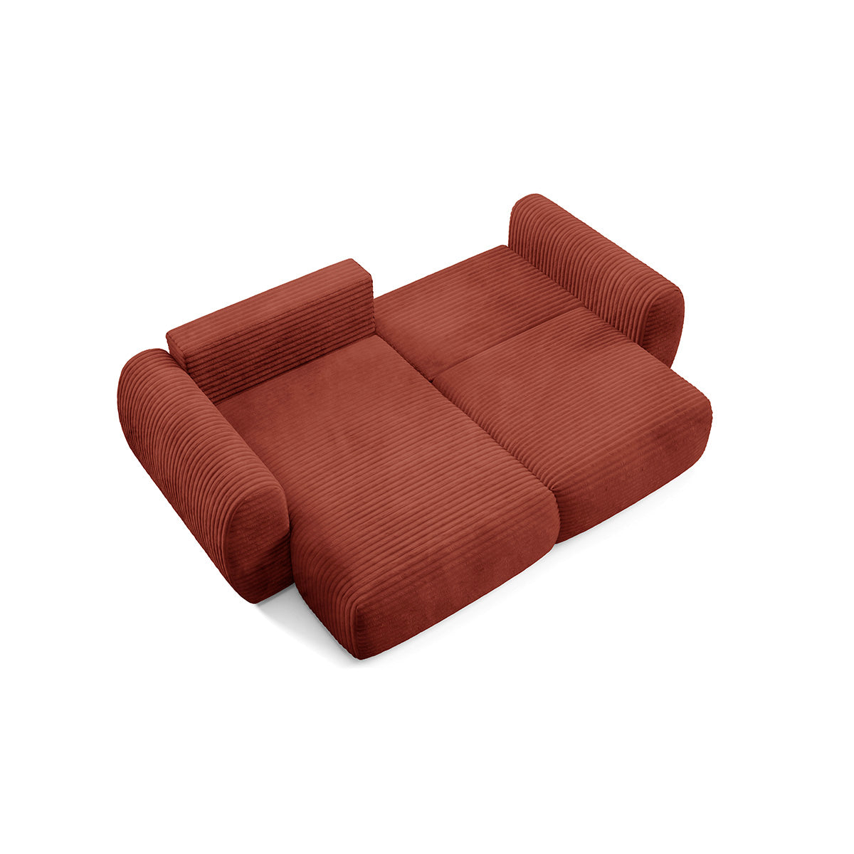 Canapé d'angle réversible et convertible 3 places avec coffre Camilla Terracotta - vue 5