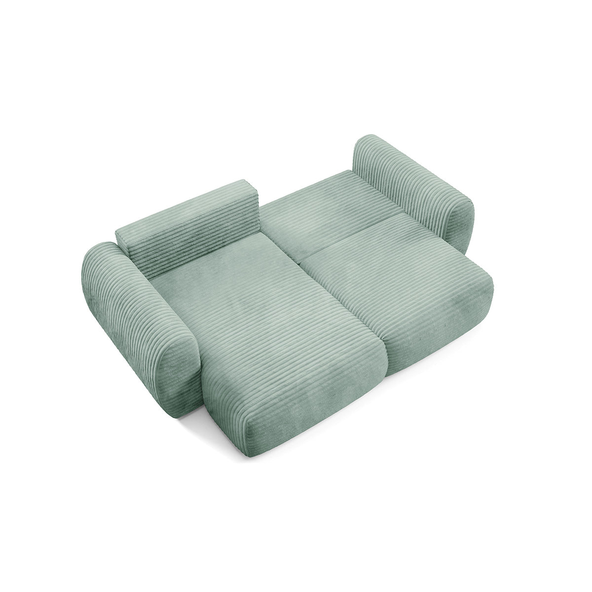 Canapé d'angle réversible et convertible 3 places avec coffre Camilla Vert d'eau - vue 5