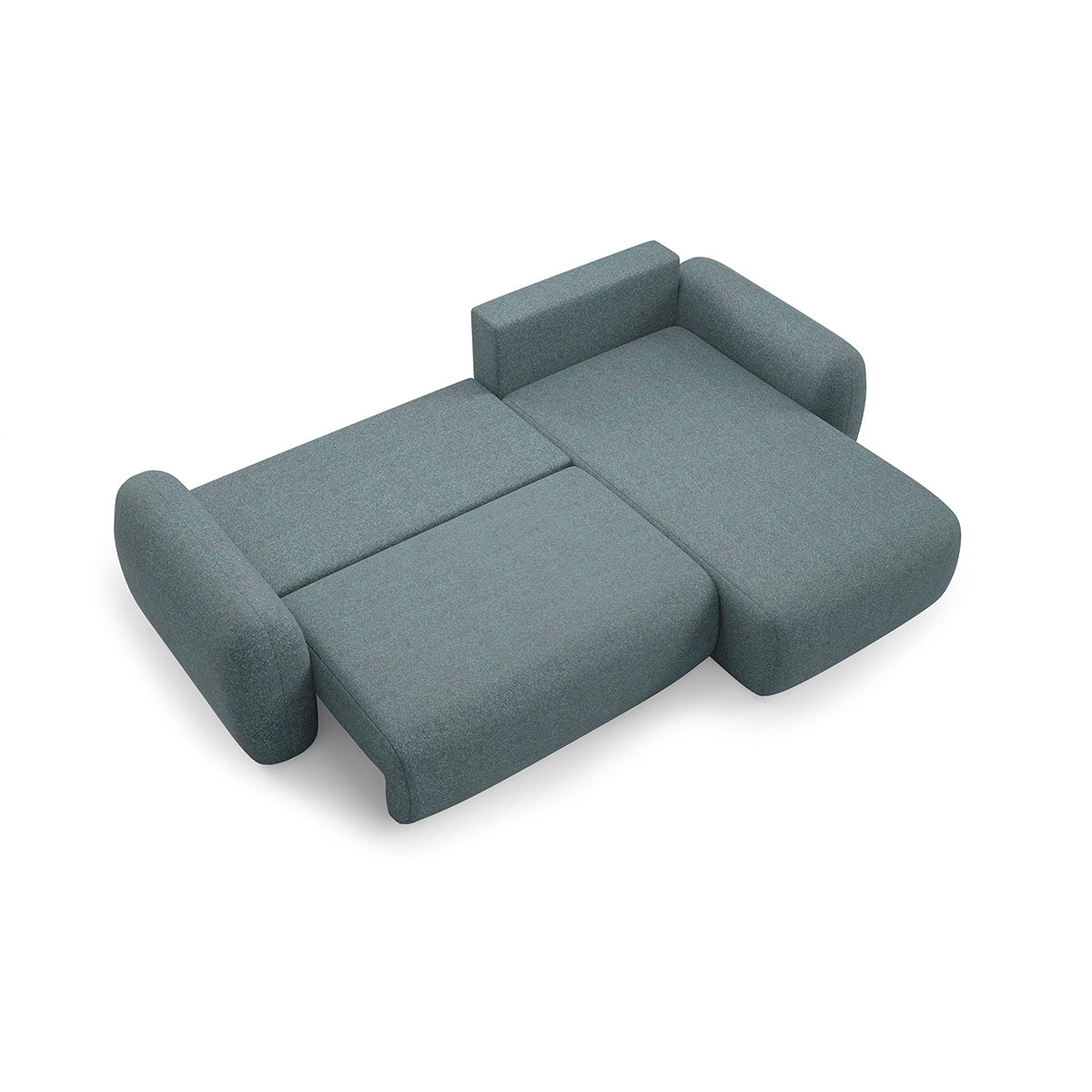 Canapé d'angle réversible et convertible 3 places avec coffre Carmela Bleu - vue 4