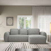 Canapé d'angle réversible et convertible 3 places avec coffre Carmela Gris