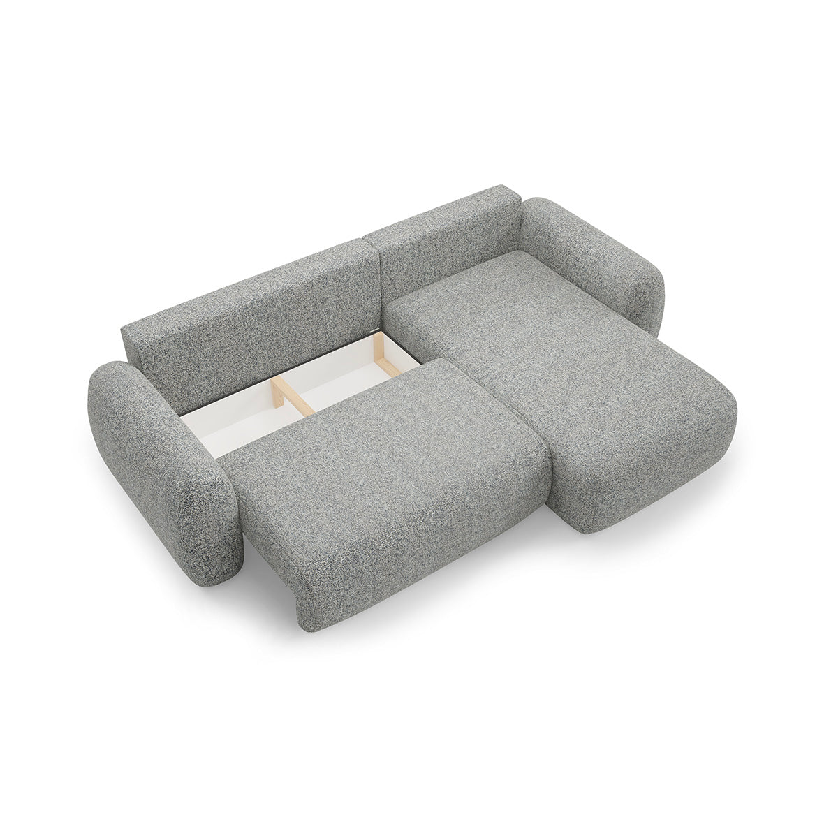 Canapé d'angle réversible et convertible 3 places avec coffre Carmela Gris - vue 3