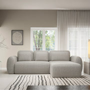 Canapé d'angle réversible et convertible 3 places avec coffre Carmela Gris clair