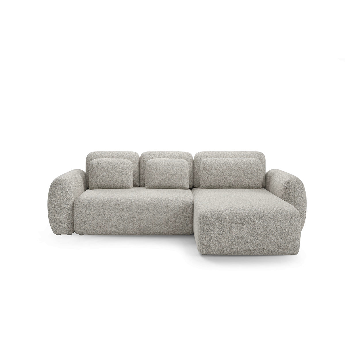 Canapé d'angle réversible et convertible 3 places avec coffre Carmela Gris clair - vue 2