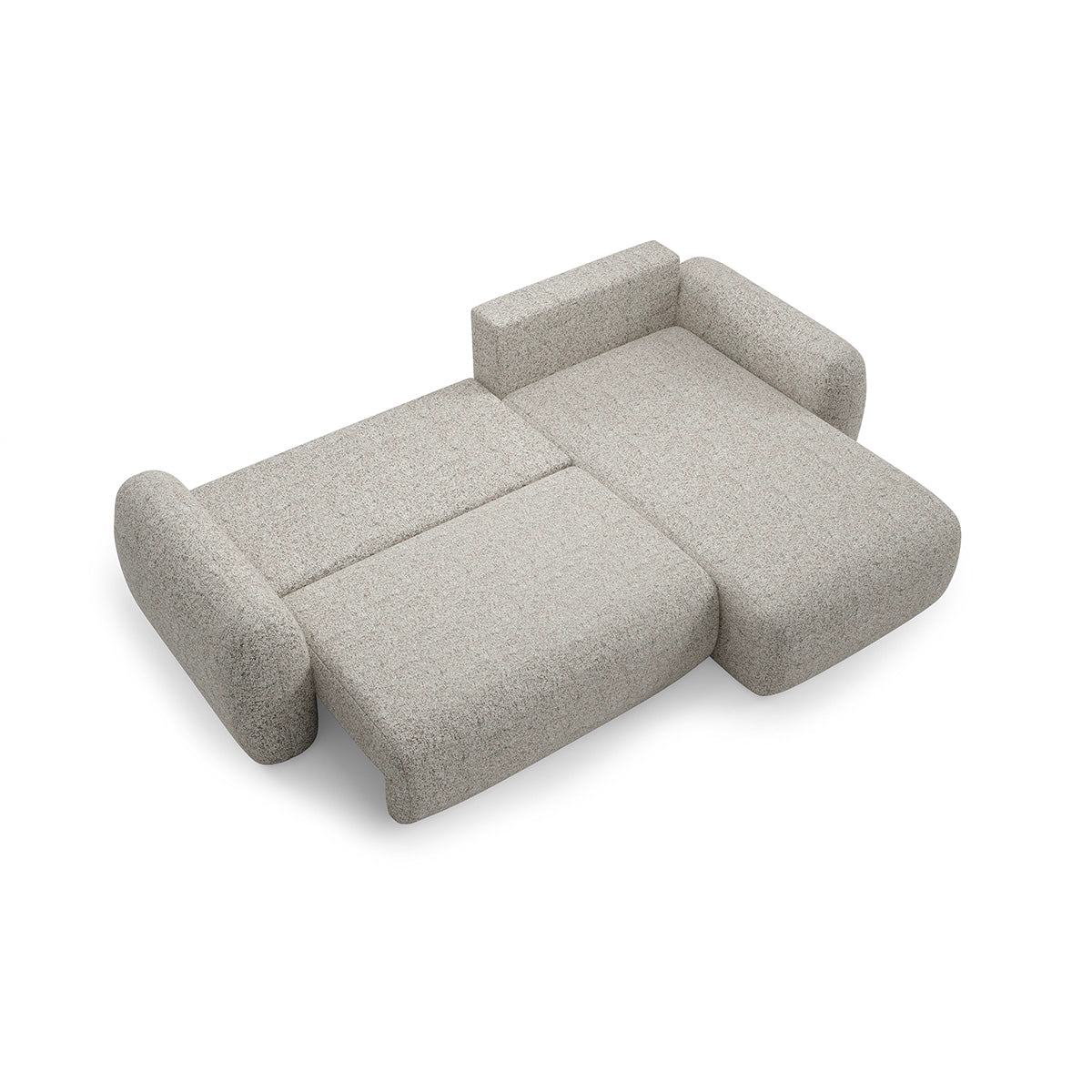 Canapé d'angle réversible et convertible 3 places avec coffre Carmela Gris clair - vue 4