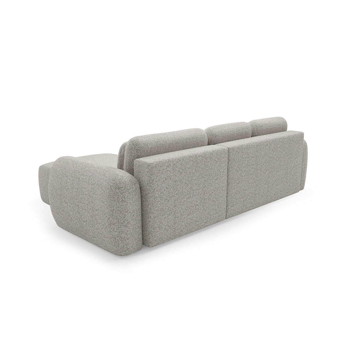 Canapé d'angle réversible et convertible 3 places avec coffre Carmela Gris clair - vue 5