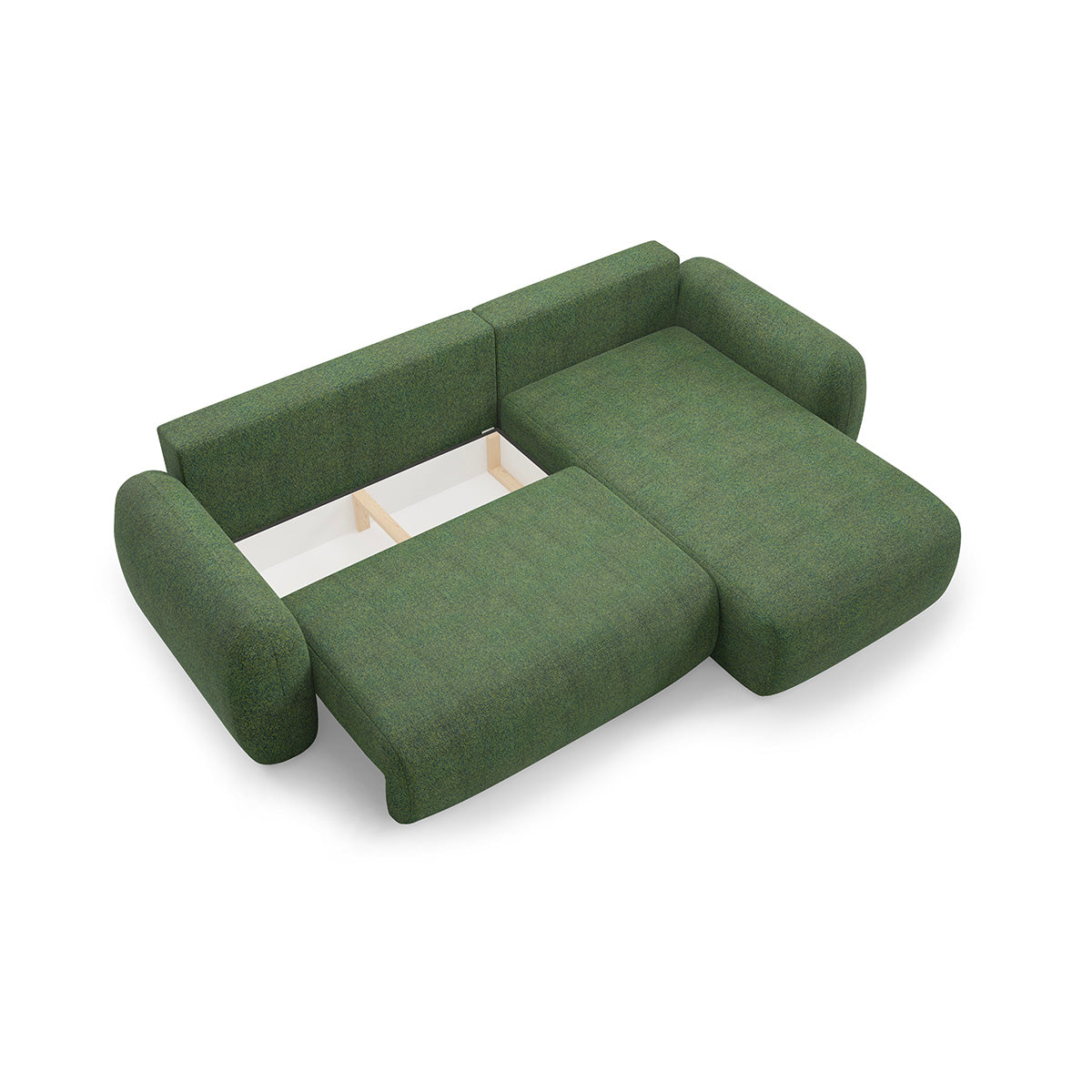 Canapé d'angle réversible et convertible 3 places avec coffre Carmela Vert - vue 3