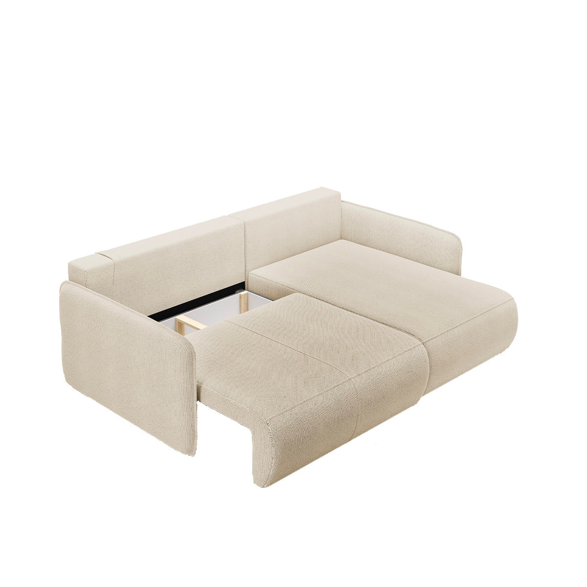 Canapé d'angle réversible et convertible 3 places avec coffre Claudio Beige - vue 3