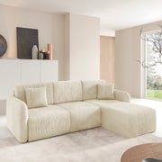 Canapé d'angle réversible et convertible 3 places avec coffre Dora Beige