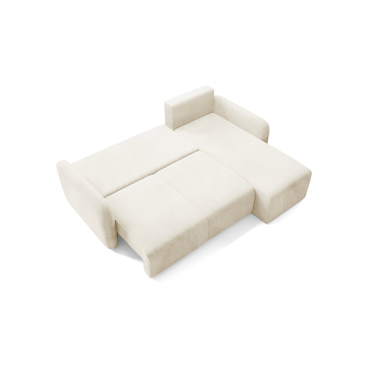 Canapé d'angle réversible et convertible 3 places avec coffre Dora Beige - vue 4