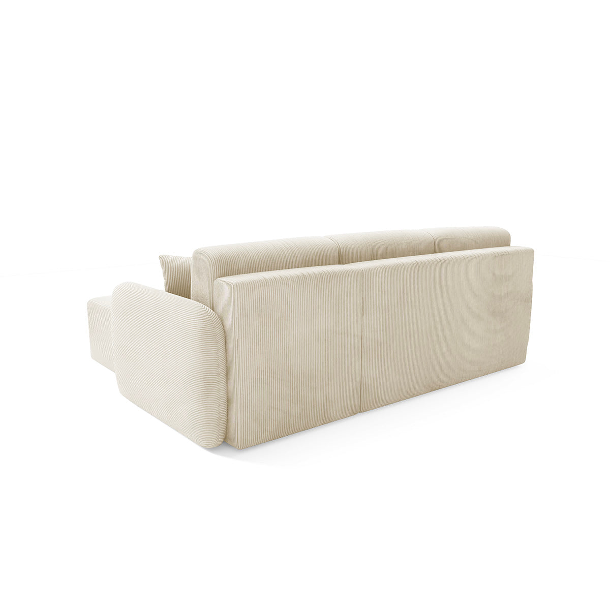 Canapé d'angle réversible et convertible 3 places avec coffre Dora Beige - vue 5