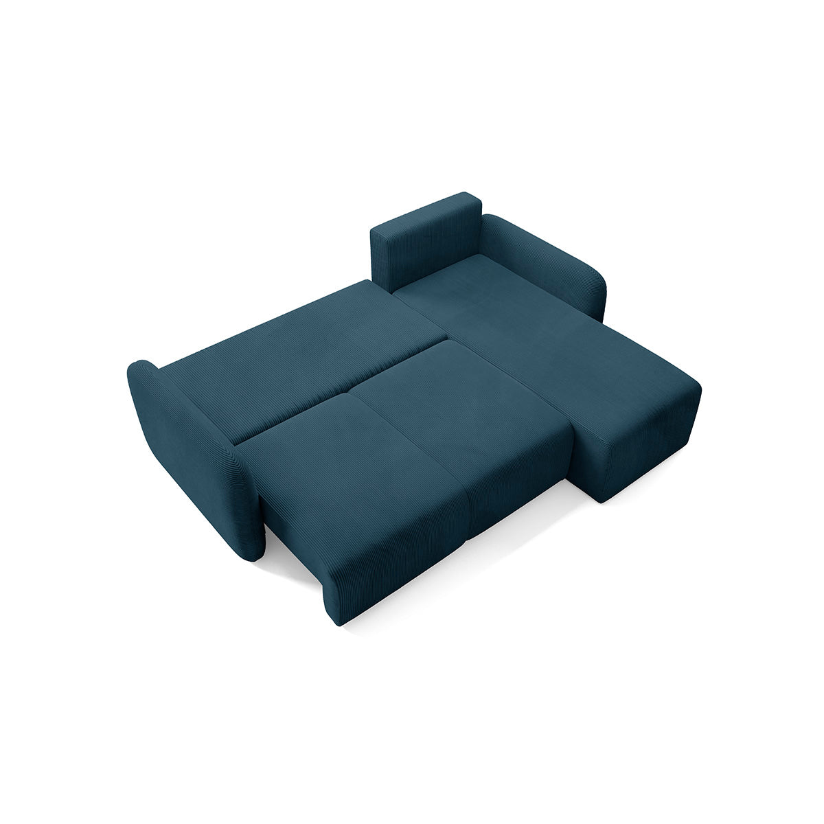 Canapé d'angle réversible et convertible 3 places avec coffre Dora Bleu foncé - vue 4