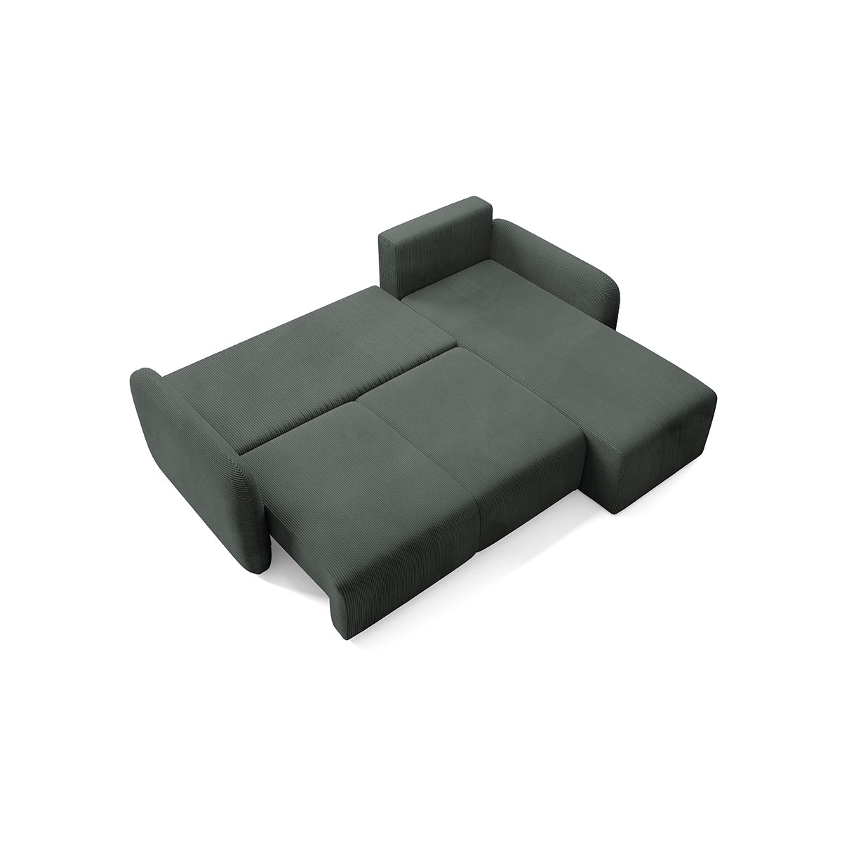 Canapé d'angle réversible et convertible 3 places avec coffre Dora Gris foncé - vue 4