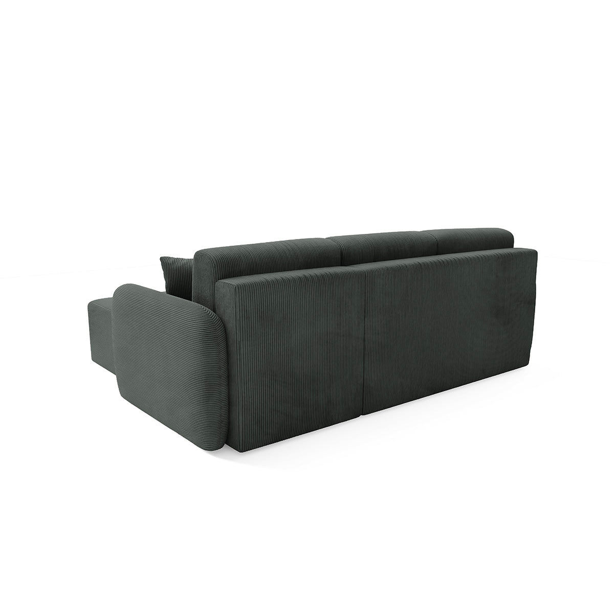 Canapé d'angle réversible et convertible 3 places avec coffre Dora Gris foncé - vue 5