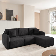 Canapé d'angle réversible et convertible 3 places avec coffre Dora Noir
