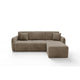 Canapé d'angle réversible et convertible 3 places avec coffre Dora Taupe