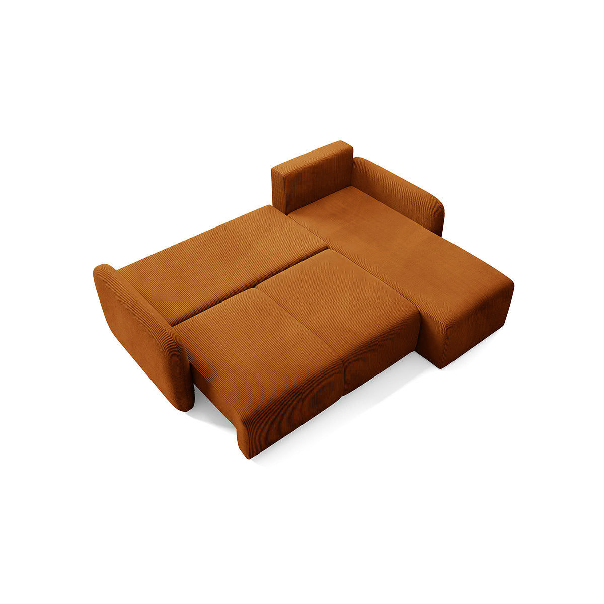 Canapé d'angle réversible et convertible 3 places avec coffre Dora Terracotta - vue 4
