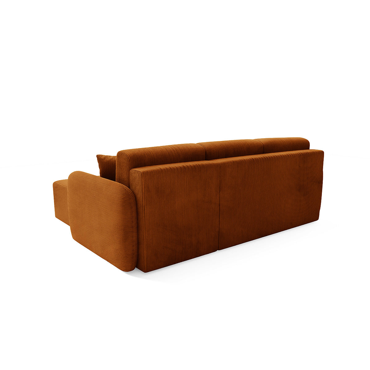 Canapé d'angle réversible et convertible 3 places avec coffre Dora Terracotta - vue 5