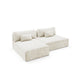 Canapé d'angle réversible modulable et convertible Georgia Blanc cassé
