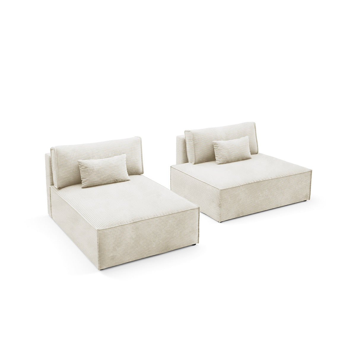 Canapé d'angle réversible modulable et convertible Georgia Blanc cassé - vue 3
