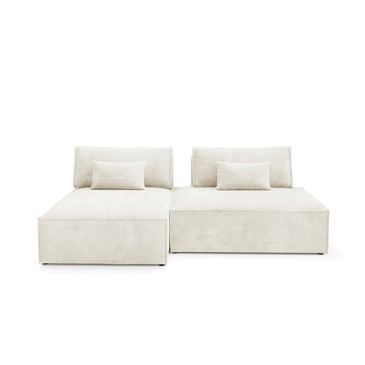 Canapé d'angle réversible modulable et convertible Georgia Blanc cassé - vue 4