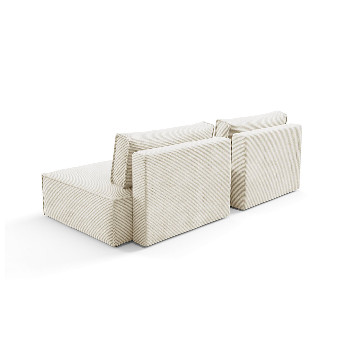 Canapé d'angle réversible modulable et convertible Georgia Blanc cassé - vue 6