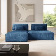 Canapé d'angle réversible modulable et convertible Georgia Bleu foncé