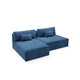 Canapé d'angle réversible modulable et convertible Georgia Bleu foncé