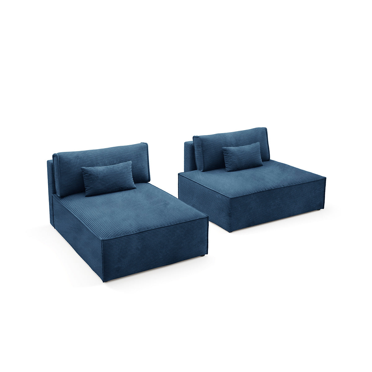 Canapé d'angle réversible modulable et convertible Georgia Bleu foncé - vue 3