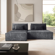 Canapé d'angle réversible modulable et convertible Georgia Gris