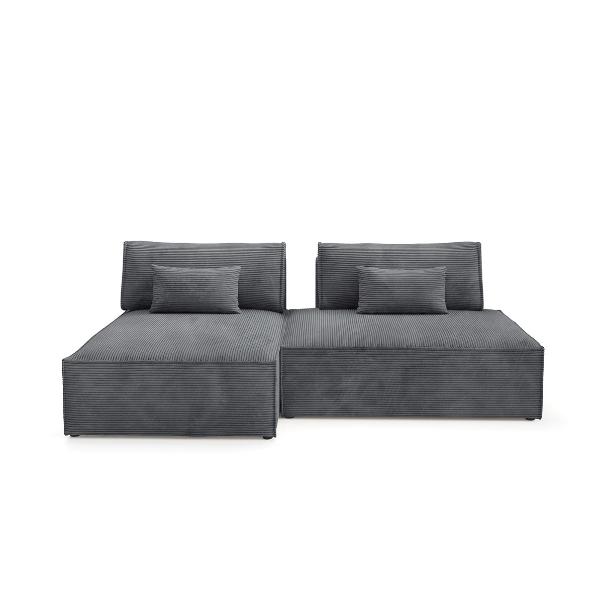 Canapé d'angle réversible modulable et convertible Georgia Gris - vue 4