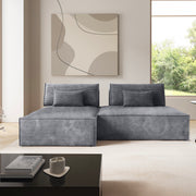 Canapé d'angle réversible modulable et convertible Georgia Gris clair