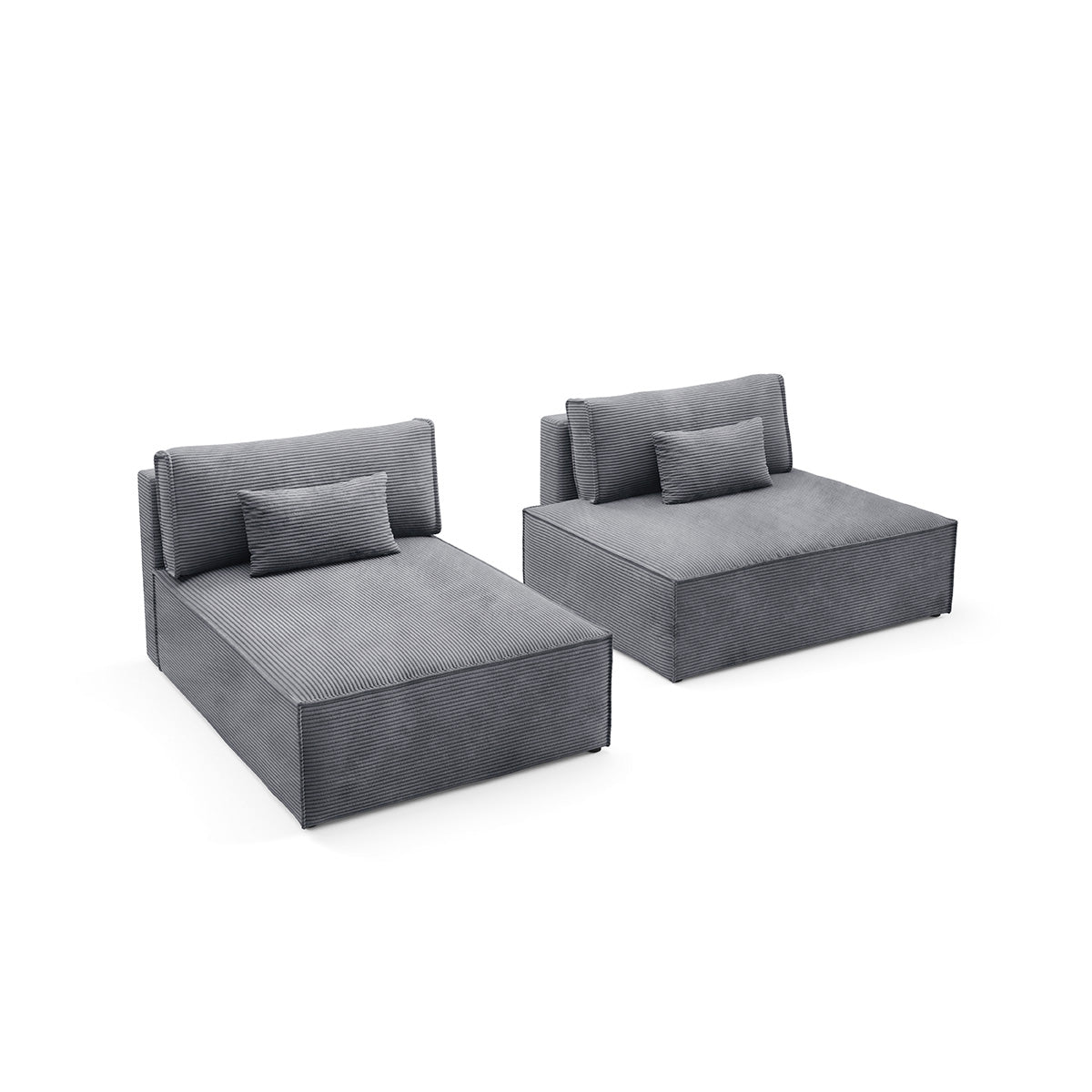 Canapé d'angle réversible modulable et convertible Georgia Gris clair - vue 3