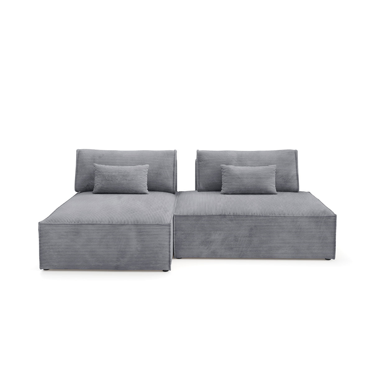 Canapé d'angle réversible modulable et convertible Georgia Gris clair - vue 4