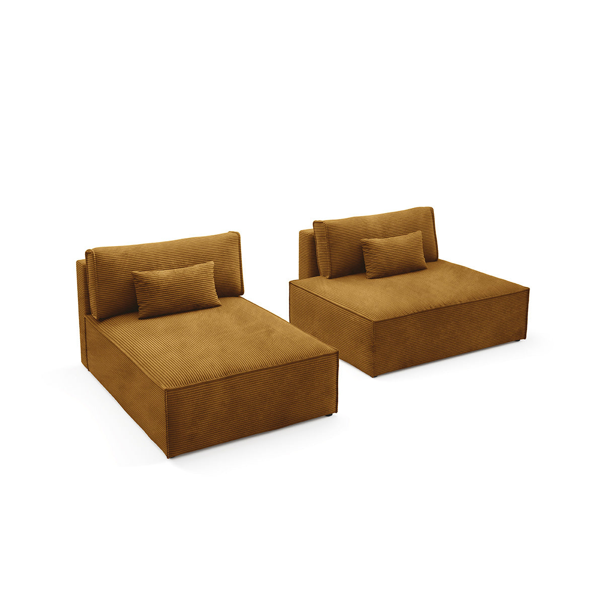 Canapé d'angle réversible modulable et convertible Georgia Jaune moutarde - vue 3