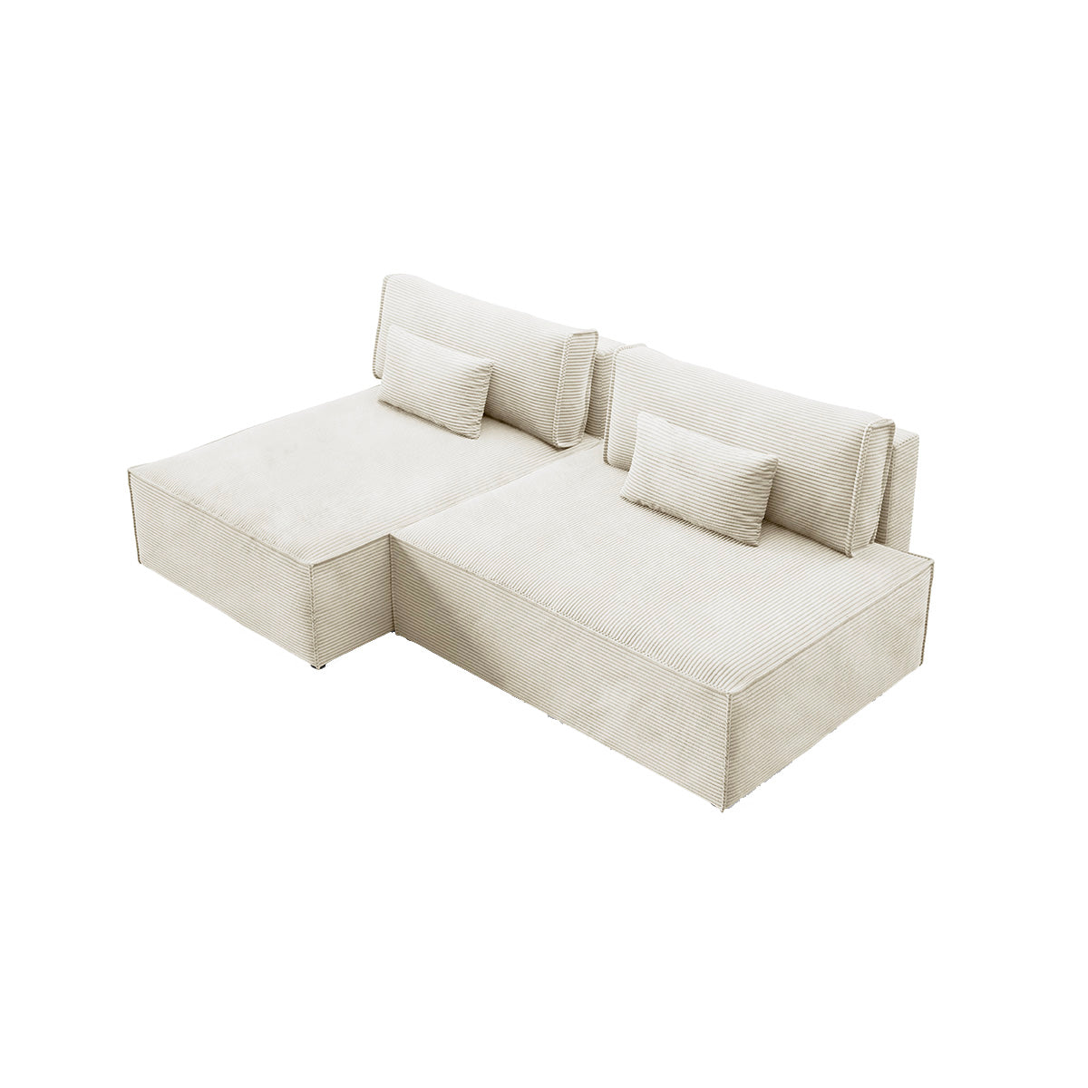 Canapé d'angle réversible modulable et convertible Georgia Blanc cassé - vue 5