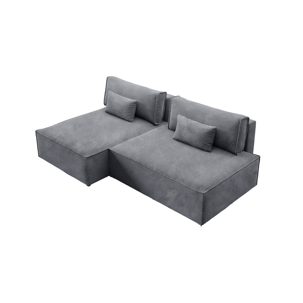 Canapé d'angle réversible modulable et convertible Georgia Gris clair - vue 5