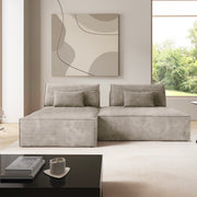 Canapé d'angle réversible modulable et convertible Georgia Taupe