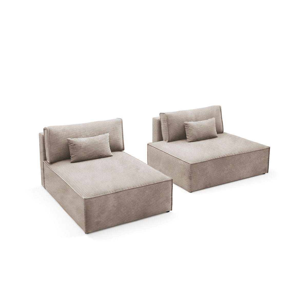 Canapé d'angle réversible modulable et convertible Georgia Taupe - vue 3