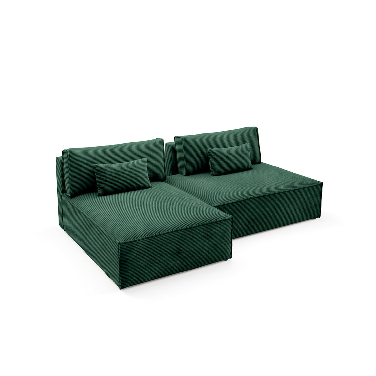 Canapé d'angle réversible modulable et convertible Georgia Vert sapin - vue 2