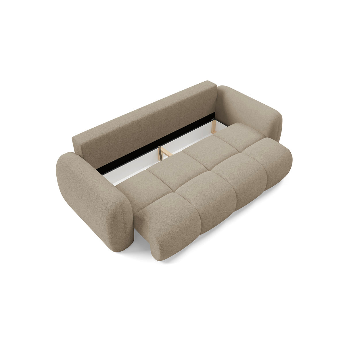 Canapé convertible 3 places avec coffre Livio Beige - vue 6