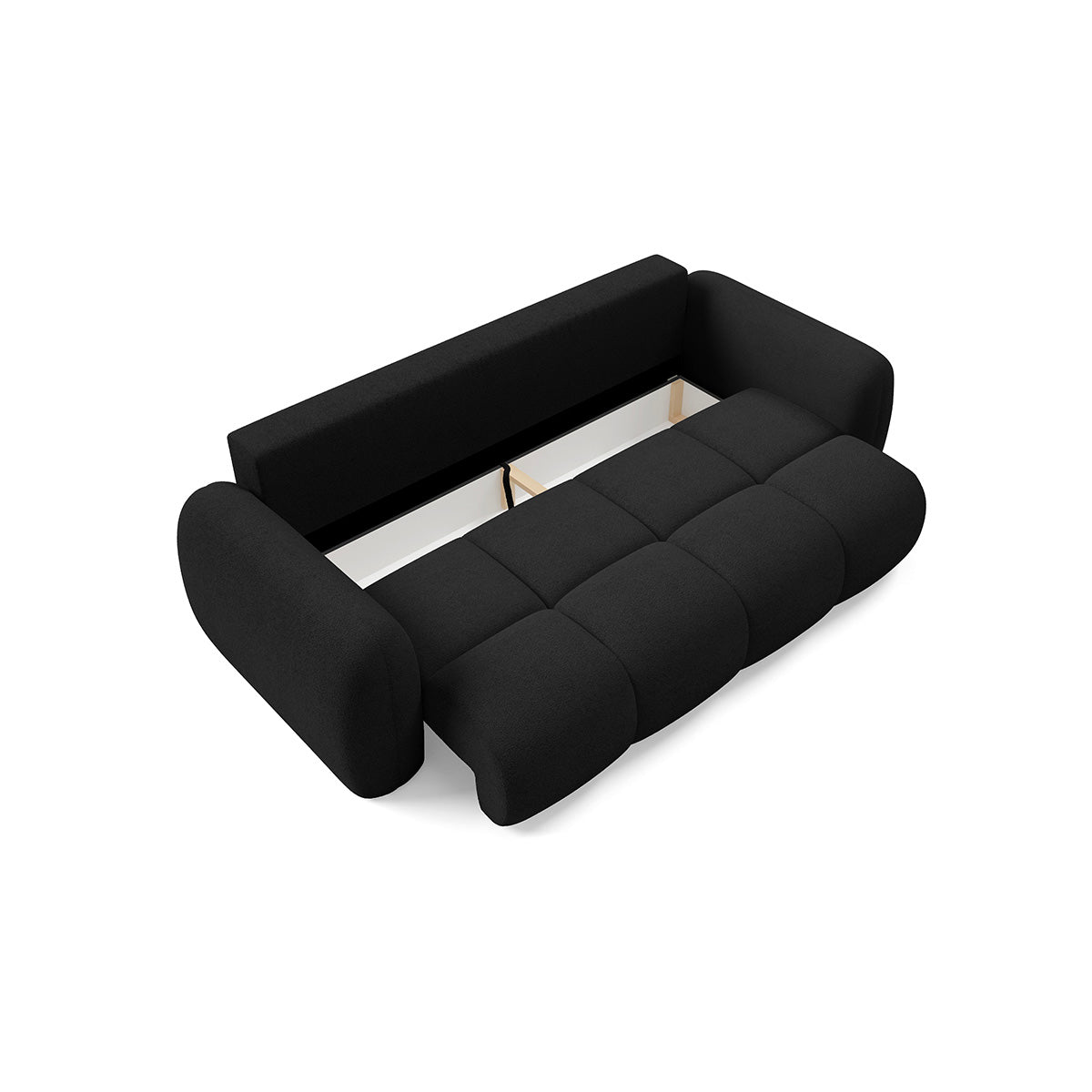 Canapé convertible 3 places avec coffre Livio Noir - vue 6