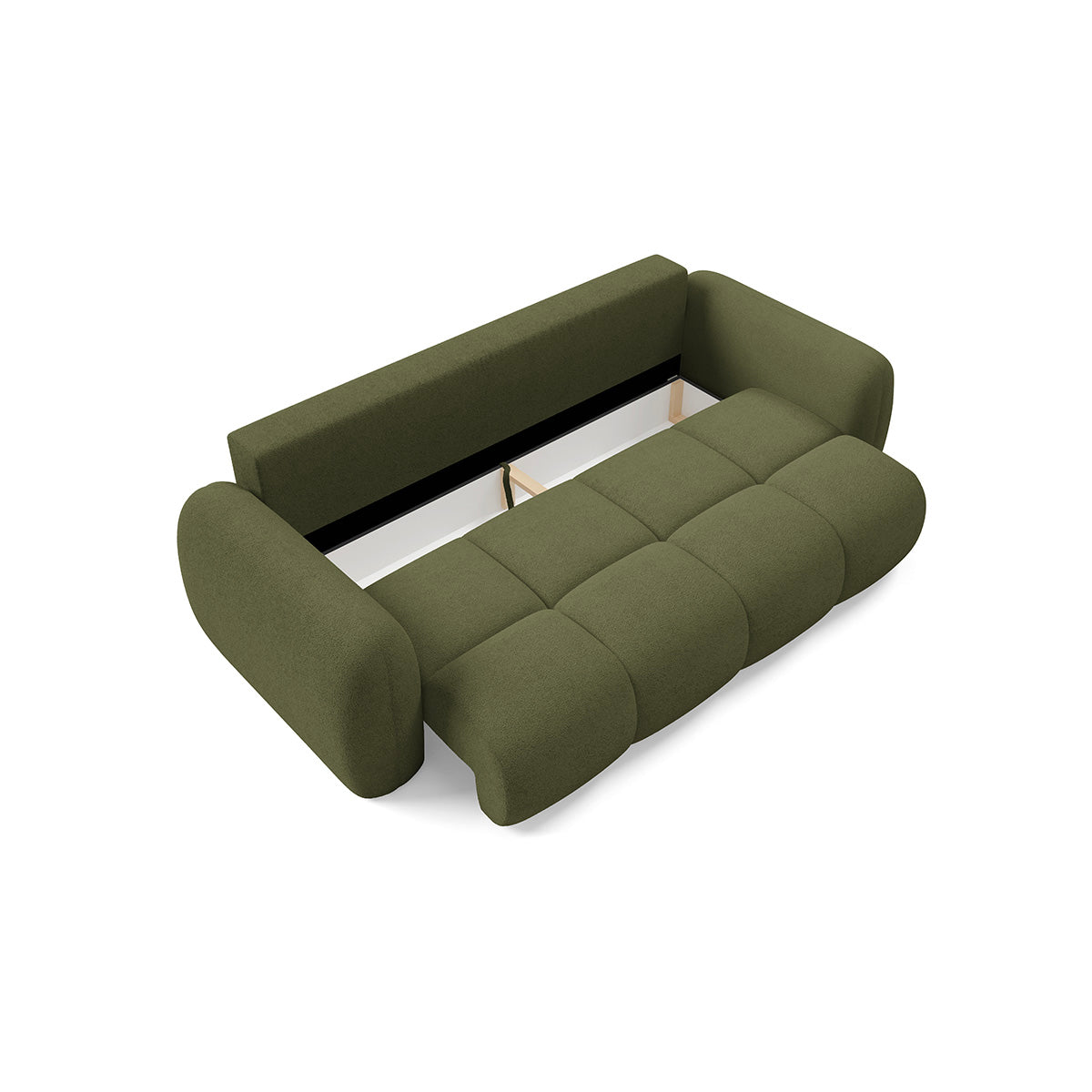 Canapé convertible 3 places avec coffre Livio Vert - vue 6